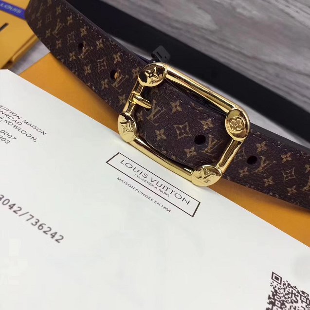 Louis vuitton original monogram canvas malletier 25mm belt m9943