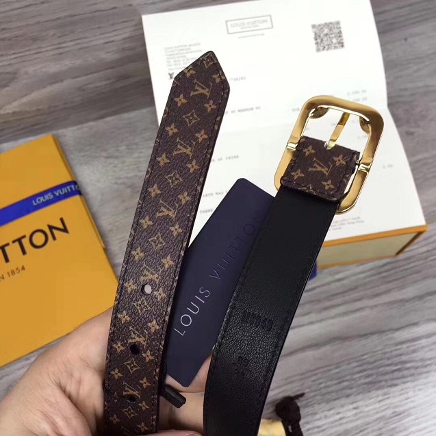 Louis vuitton original monogram canvas malletier 25mm belt m9943