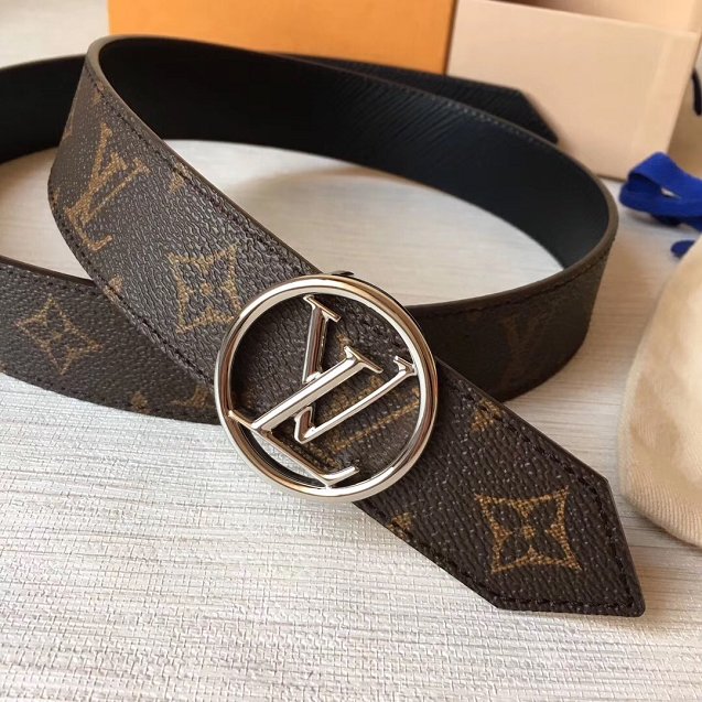 Louis vuitton original monogram circle 35mm belt M0142U black