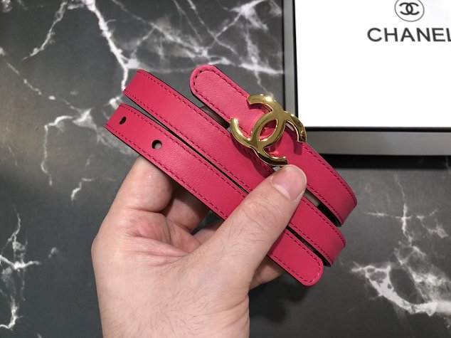 CC original calfskin 15mm belt A0547 rose red