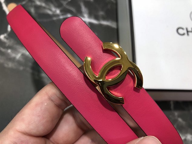 CC original calfskin 15mm belt A0547 rose red