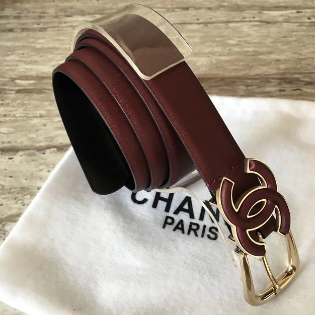 CC original calfskin 20mm belt AA0556 burgundy