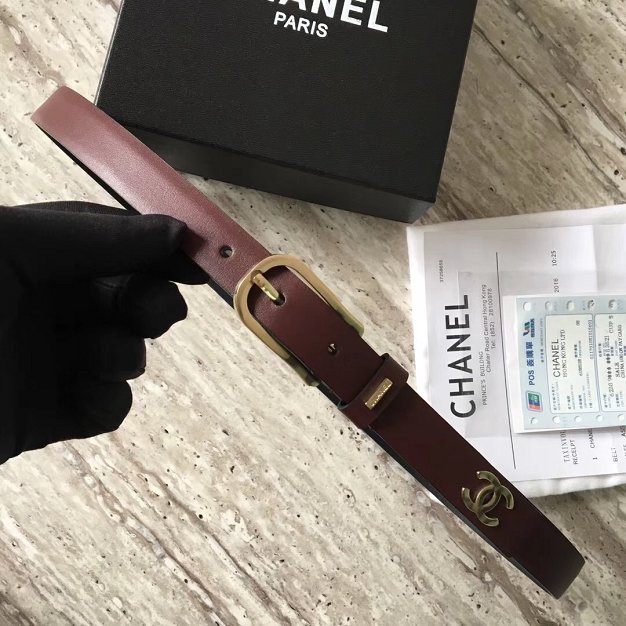 CC original calfskin 20mm belt AA0557 burgundy