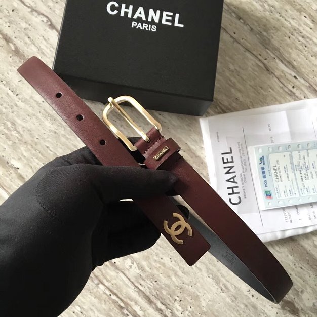 CC original calfskin 20mm belt AA0557 burgundy