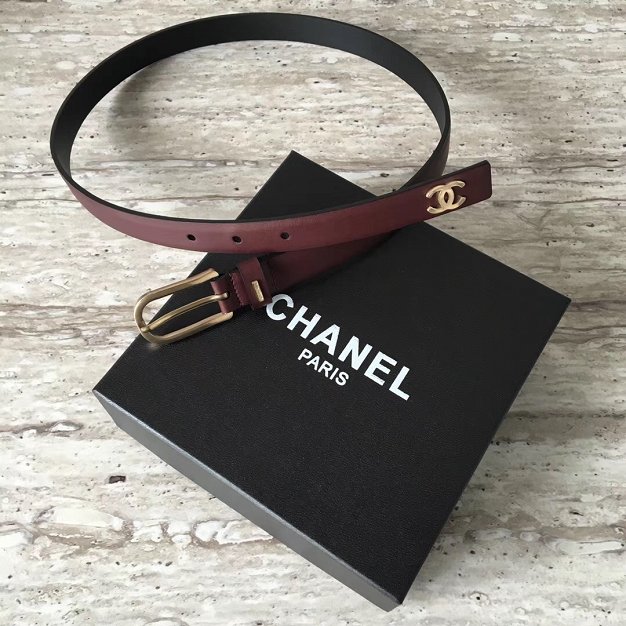 CC original calfskin 20mm belt AA0557 burgundy