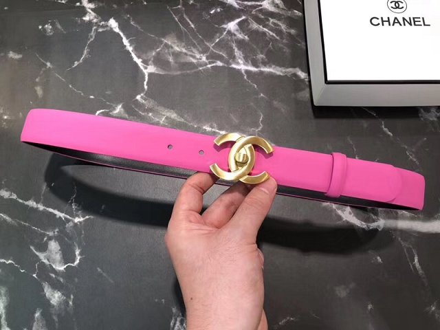 CC original calfskin 30mm belt A0528 pink