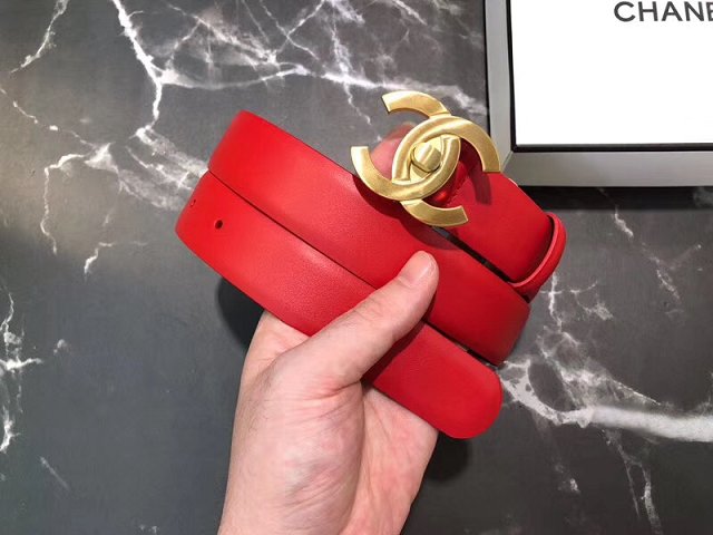 CC original calfskin 30mm belt A0528 red