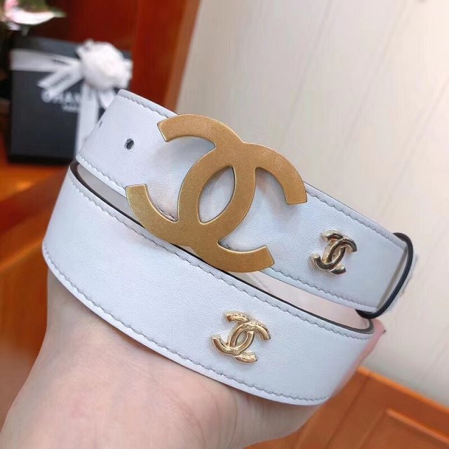 CC original calfskin 30mm belt AA0527 white