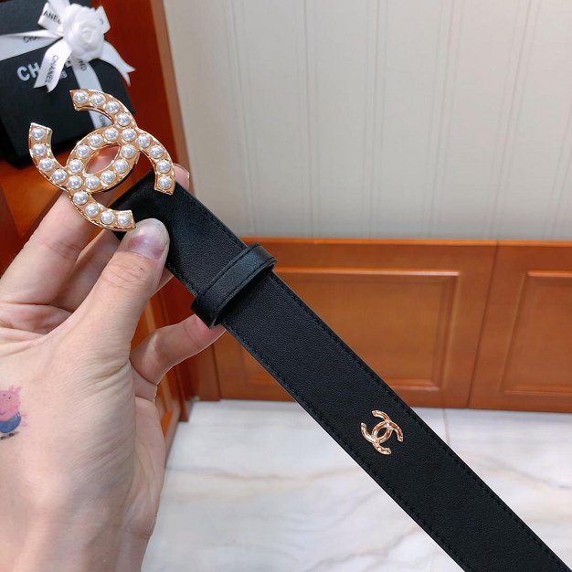CC original calfskin 30mm belt AA0549 black