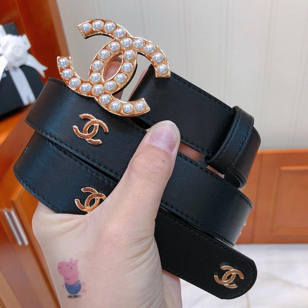 CC original calfskin 30mm belt AA0549 black