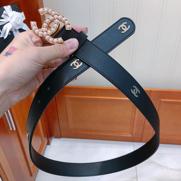 CC original calfskin 30mm belt AA0549 black