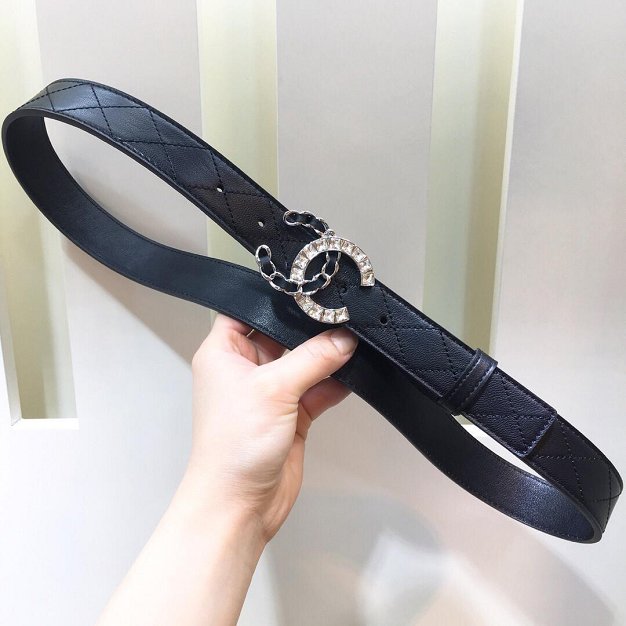 CC original calfskin 30mm belt AA0553 black