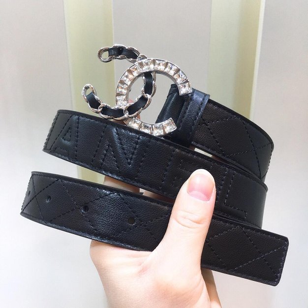 CC original calfskin 30mm belt AA0553 black