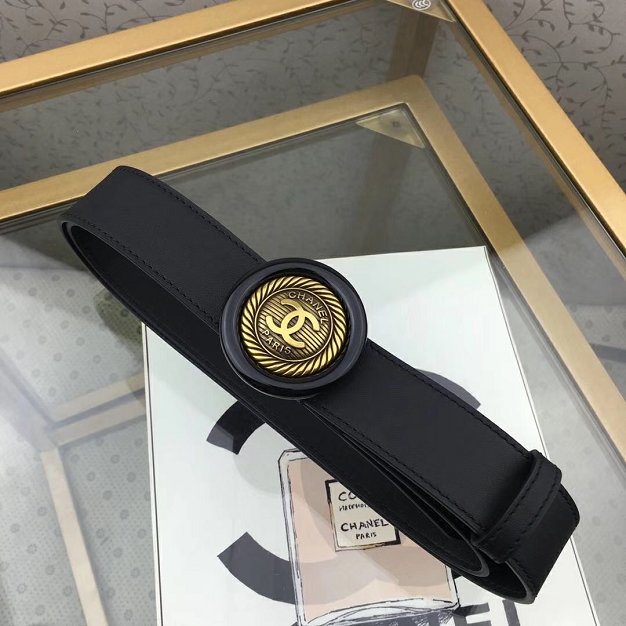 CC original calfskin 30mm belt AA0558 black