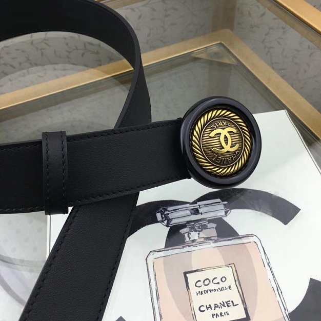 CC original calfskin 30mm belt AA0558 black