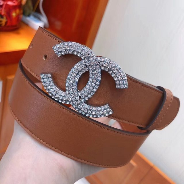 CC original calfskin 34mm belt A0540 coffee