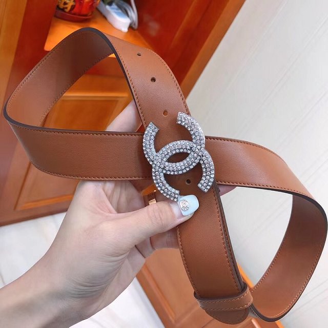 CC original calfskin 34mm belt A0540 coffee