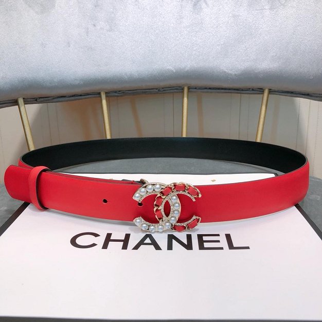 CC original calfskin 30mm belt A0546 red