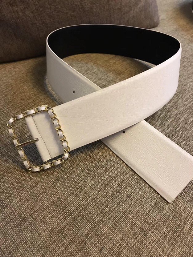 CC original calfskin 60mm belt A0526 white