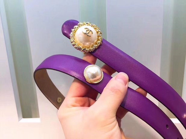 CC original calfskin pearl 25mm belt AA0559 purple