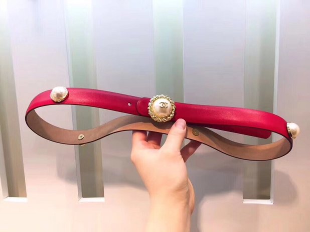 CC original calfskin pearl 25mm belt AA0559 red