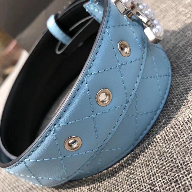 CC original calfskin pearl 30mm belt A77827 blue