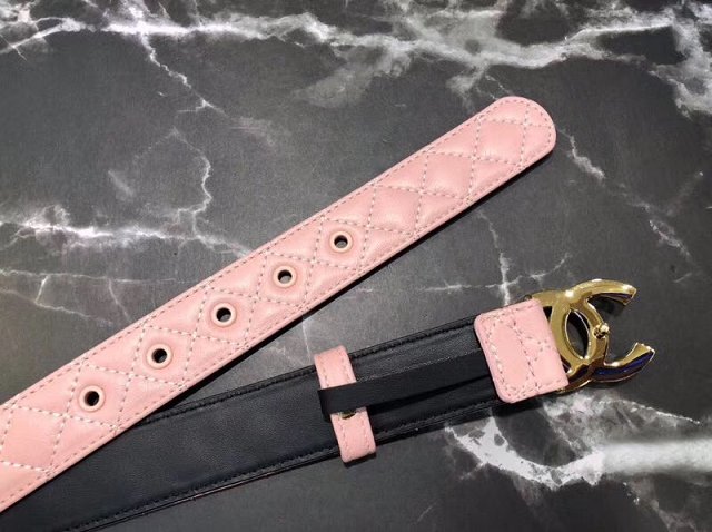 CC original calfskin pearl belt A77827 pink