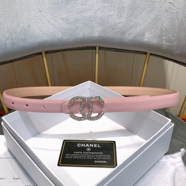 CC original grained calfskin 20mm belt A0544 pink