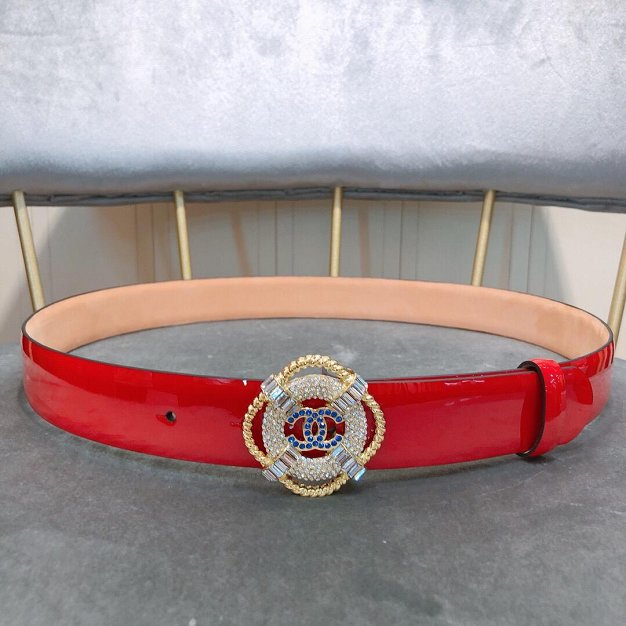 CC original patent calfskin 30mm belt AA0514 red