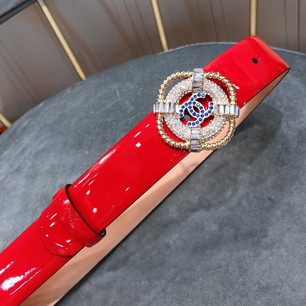 CC original patent calfskin 30mm belt AA0514 red