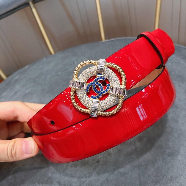 CC original patent calfskin 30mm belt AA0514 red