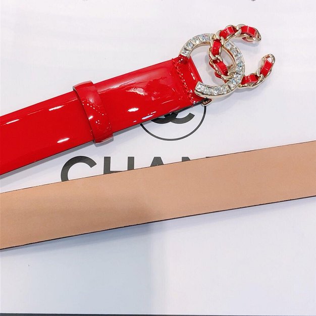 CC original patent calfskin 30mm belt AA0515 red