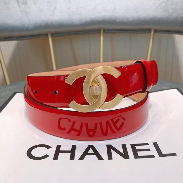 CC original patent calfskin 30mm belt AA0516 red