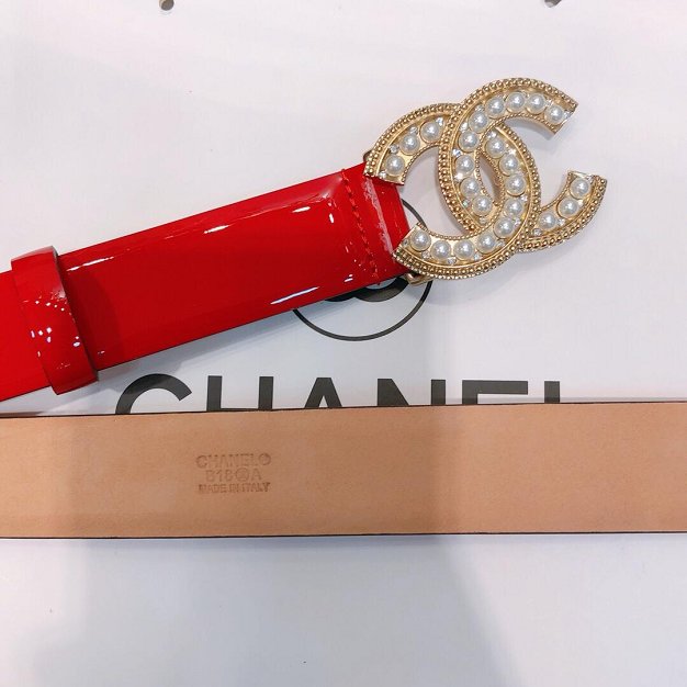 CC original patent calfskin 30mm belt AA0519 red