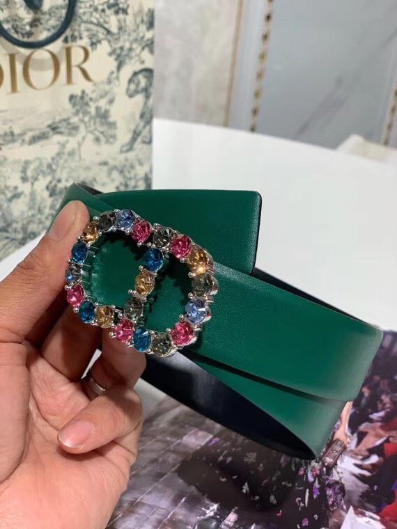 Dior original calfskin 30mm belt DR0001 green