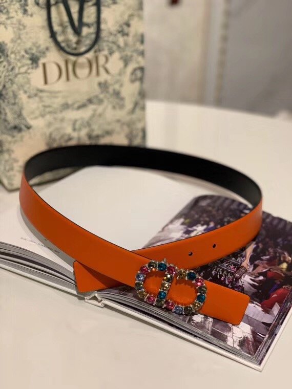 Dior original calfskin 30mm belt DR0001 orange