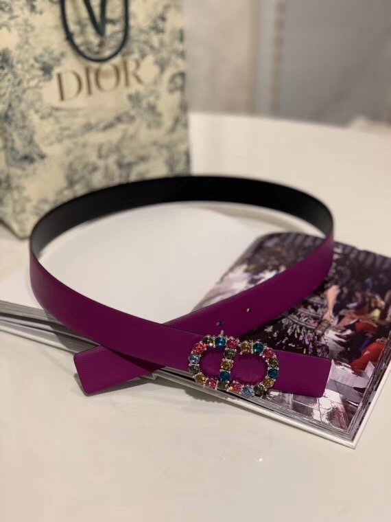 Dior original calfskin 30mm belt DR0001 purple