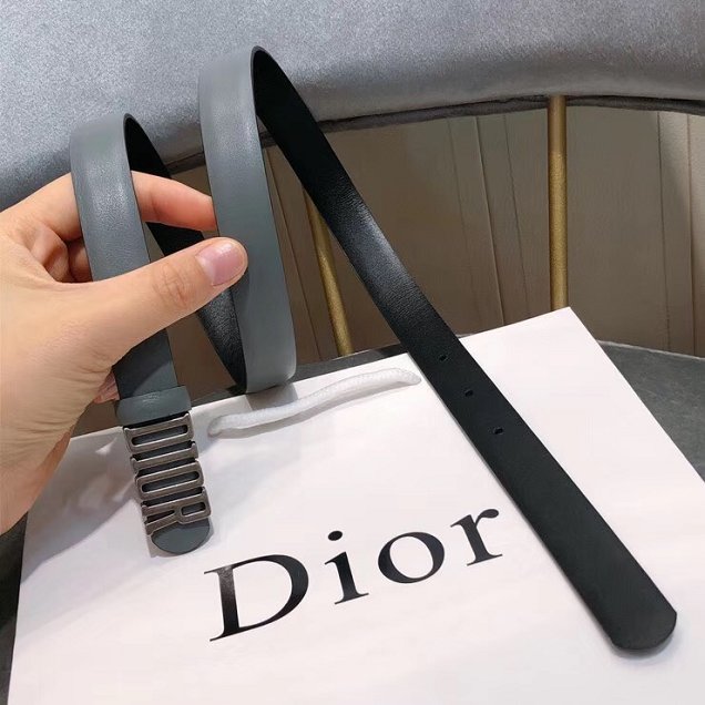 Dior original calfskin 20mm belt DR0002 ice blue