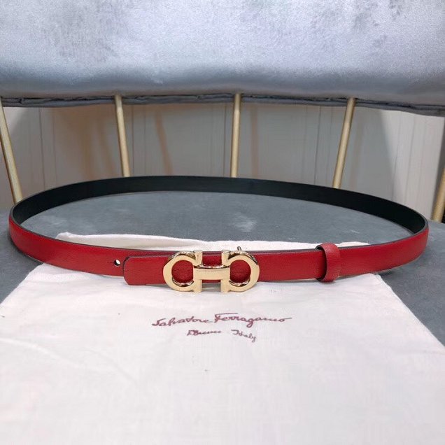 Feragamo gancini original calfskin belt 15mm F0006 red