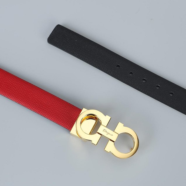 Feragamo gancini original calfskin belt 25mm F0001 red