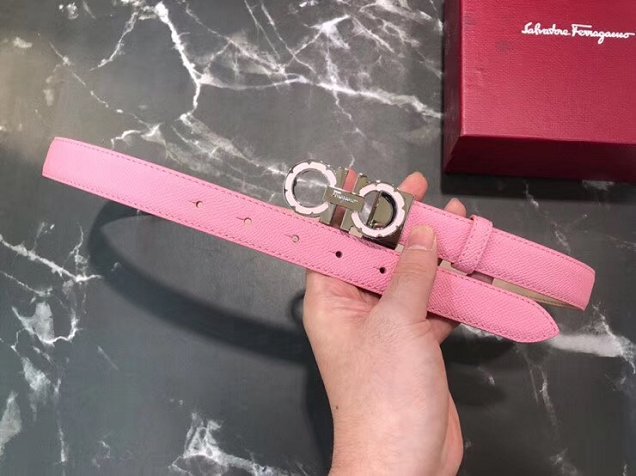 Feragamo gancini original calfskin belt 25mm F0002 pink