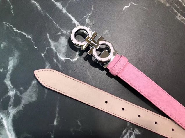 Feragamo gancini original calfskin belt 25mm F0002 pink