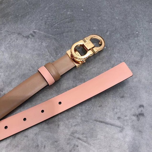 Feragamo gancini original calfskin belt 25mm F0005 nude