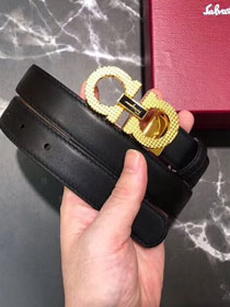 Feragamo gancini original calfskin belt 25mm F0009 black