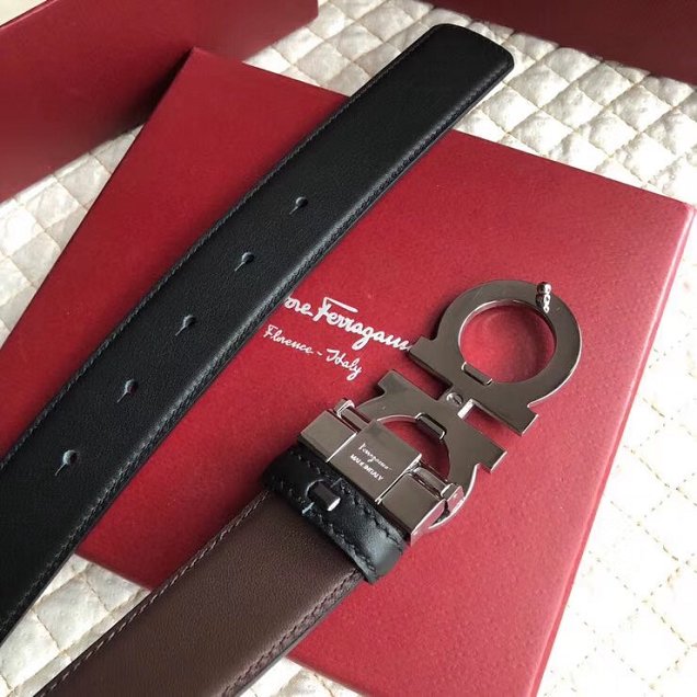 Feragamo gancini original calfskin belt 35mm F0008 black