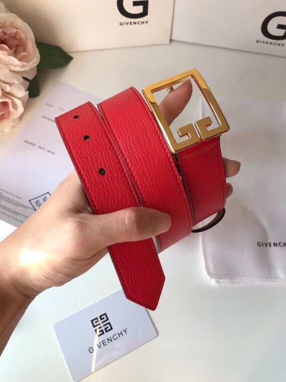 Givenchy original calfskin belt 30mm G0001 red