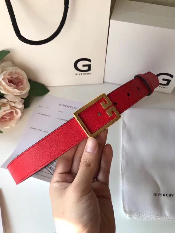 Givenchy original calfskin belt 30mm G0001 red