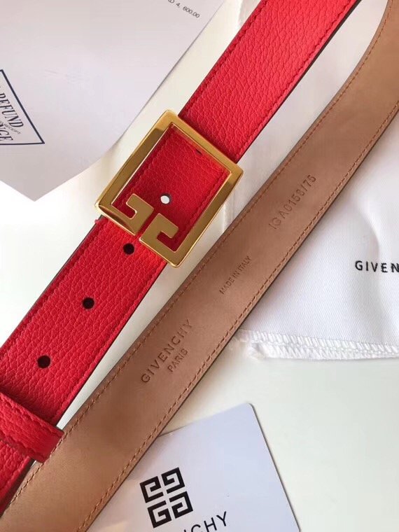 Givenchy original calfskin belt 30mm G0001 red