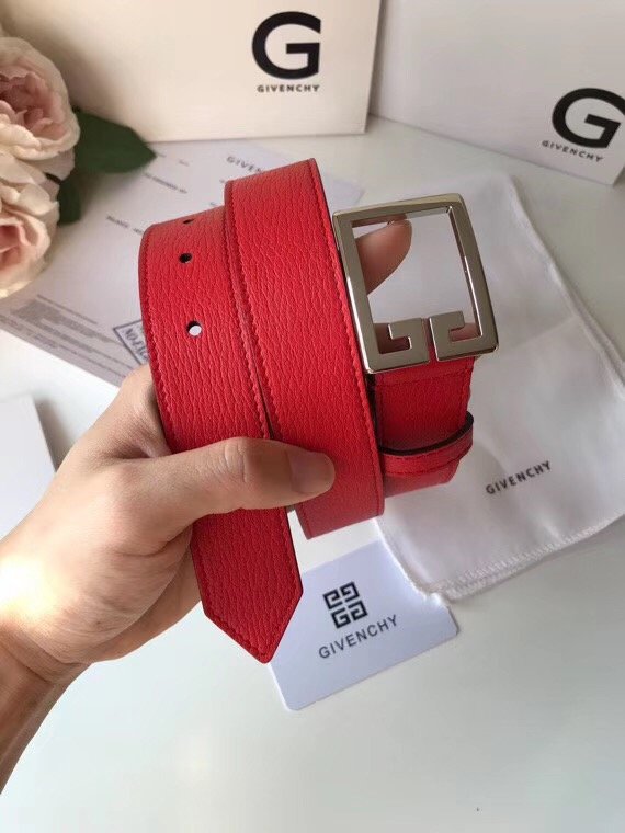 Givenchy original calfskin belt 30mm G0001 red