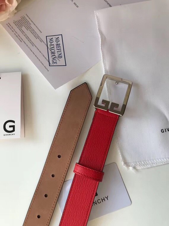 Givenchy original calfskin belt 30mm G0001 red